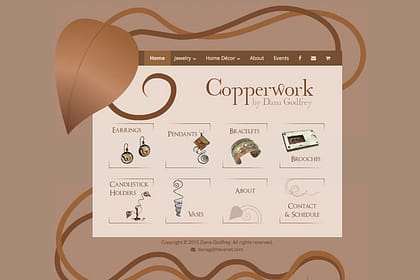 Copperwork by Dana Godfrey Website designed by Peter Chordas
