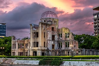 Hiroshima's A-bomb Dome at Sunset