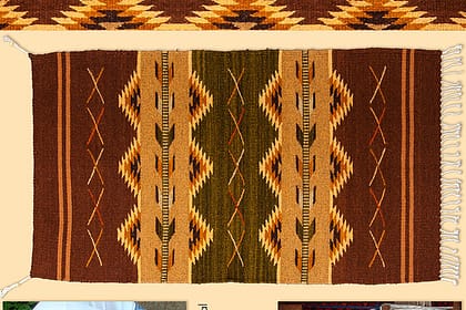 Hand woven rug by Bautista Weaving