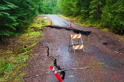 Broken road on Mt. Hood
