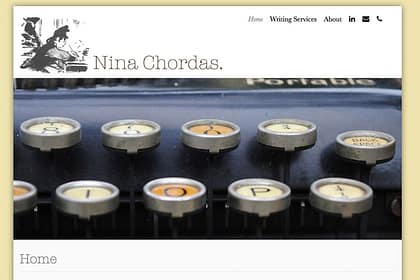 Nina Chordas website, designed by Peter Chordas