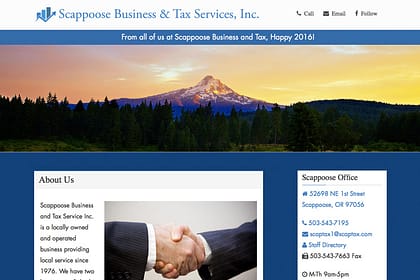 Scappoose Business & Tax website