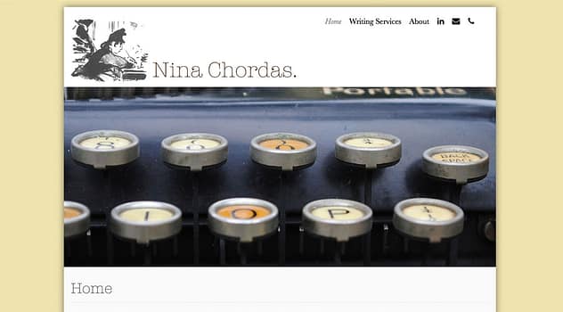 Nina Chordas website, designed by Peter Chordas
