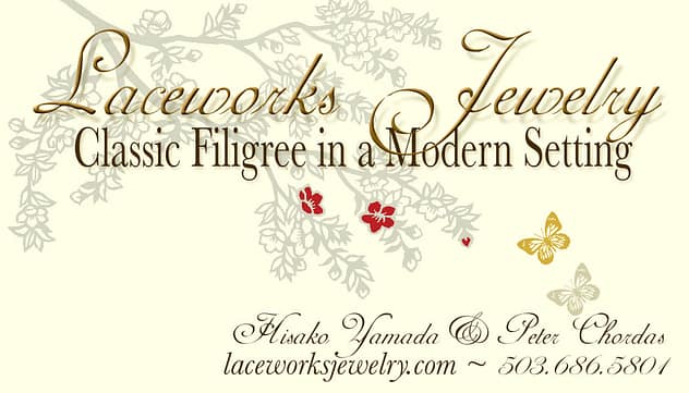 Laceworks Jewelry Business Card designed by Peter Chordas