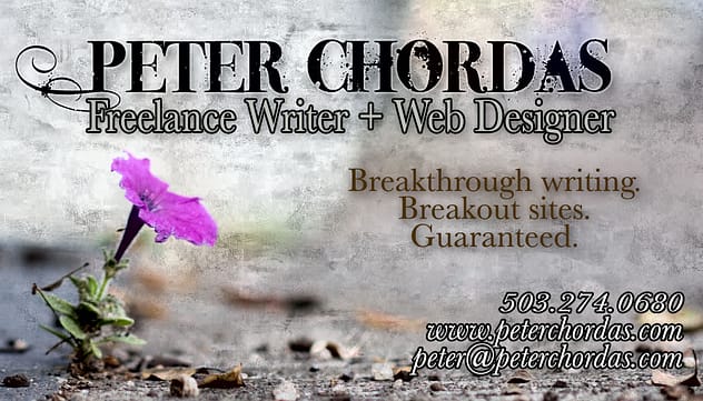Peter Chordas Business Card