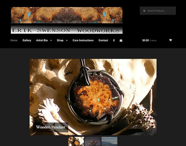 Eric Swenson Woodworks website designed by Peter Chordas