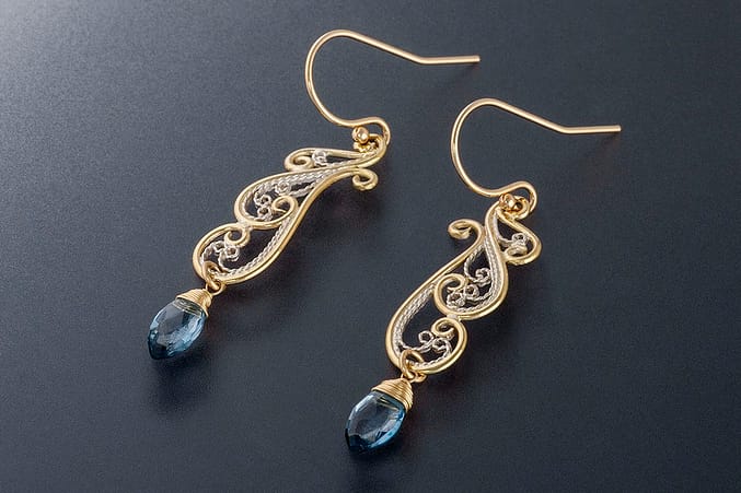 Art Nouveau Earrings by Laceworks Jewelry, photographed by Peter Chordas